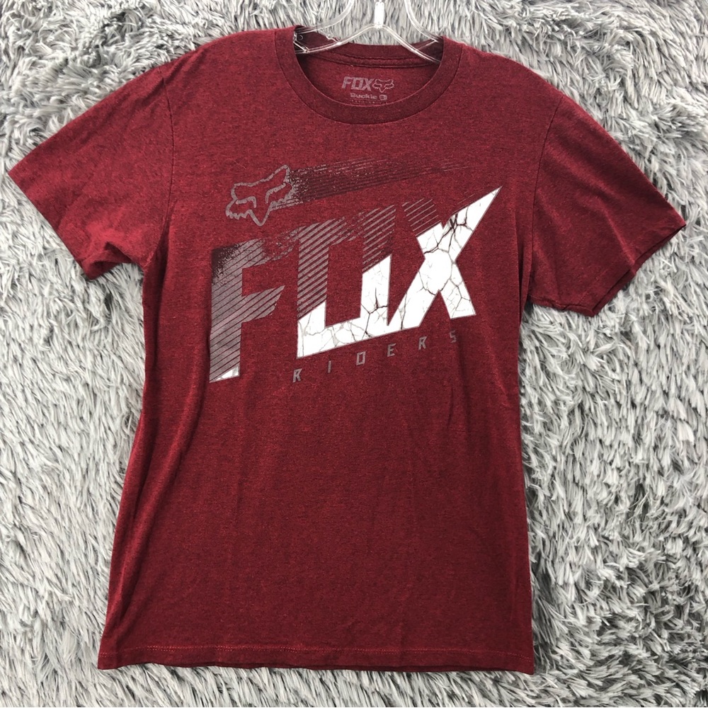 Fox Racing Tshirt Mens Small Premium Fit Logo Spellout Heathered Short Sleeve